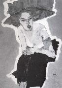 Egon Schiele Mischievous woman France oil painting artist